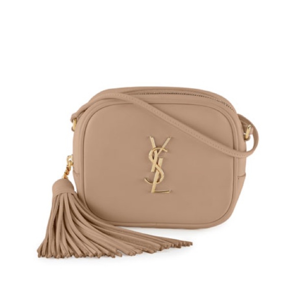 Yves Saint Laurent Nude Beige Leather Tassel Crossbody